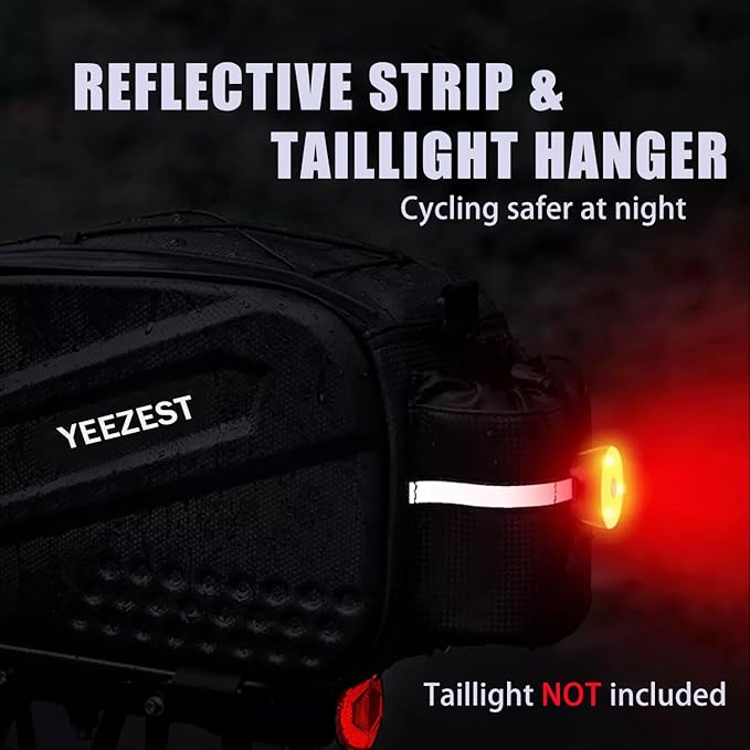 Bike Bag for Bicycle Rear Rack – 10L Hard Shell Waterproof Bike E-Bike Rack Bag with Shoulder Strap & Reflective Stripfor Cycling, Commuting, Outdoor Travel, Gifts for Men