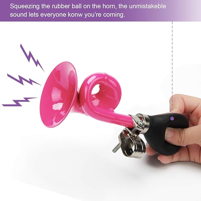 Coolrunner Bugle Horn, Retro Clown Horn, Kids Bike Horn, Classic Vintage Metal Twist Loudspeaker Siren Hooter Snail Air Horn for Vehicles Bicycles Golf Cart