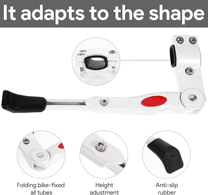 Bicycle Kickstand, Aluminium Alloy Bike Kickstand, Adjustable Bicycle Kickstand, Easy to Install Kick Stand, Rear Side Bike Stand, Non-Slip Foot for 24"-700C 16"-20" with Hex Wrench