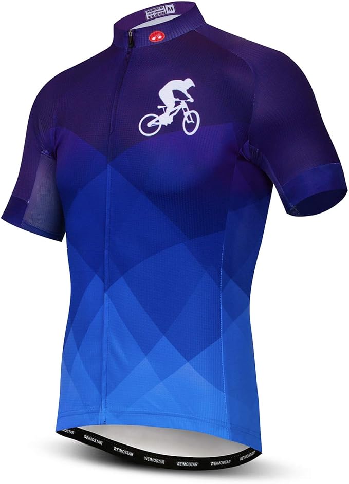 Men Cycling Jersey Skull Bike Short Sleeve Tops Quick-Dry Reflective 3-Pockets S-3XL