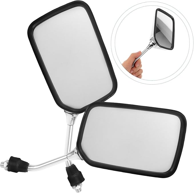 PRETYZOOM Adjustable Motorcycle Side Mirrors 10mm Convex Rear View Bike Mirrors Handlebar Mount Universal for Motorcycles Scooters and Atvs