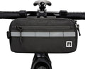 ROYALFAIR Waterproof Bike Handlebar Bag with Reflective Strips & Shoulder Strap, Bicycle Front Frame Storage Pouch for Mountain Road Cycling Commuting (Black)