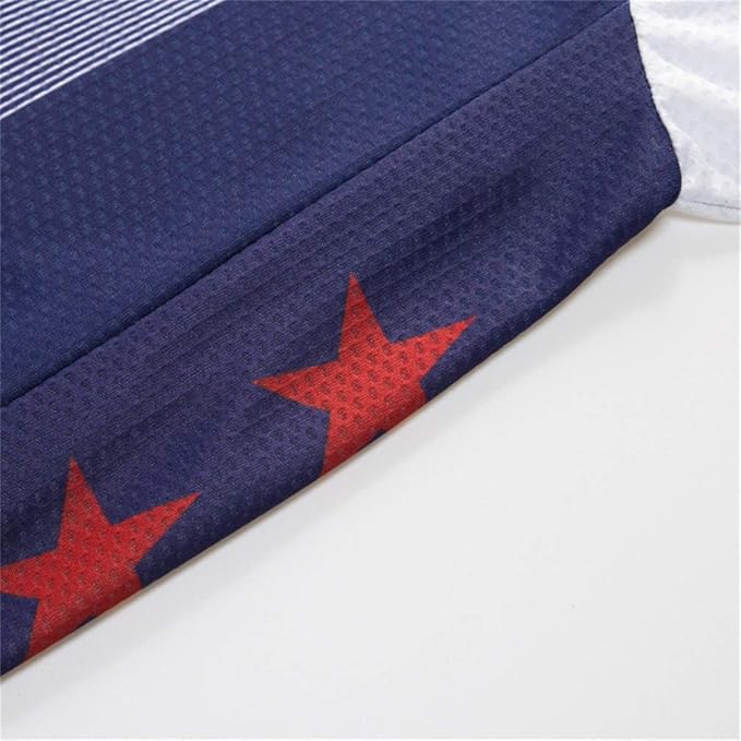 JPOJPO USA Cycling Jersey Men Short Sleeve Bike Shirts Biking Jersey Summer American Bicycle Tops with 3 Pockets Reflective