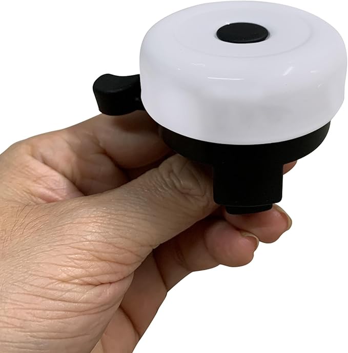 Bike Bell Classic Bicycle Bell with Loud Clear Sound, White and Black, for Adults and Kids, Easy Mount Design