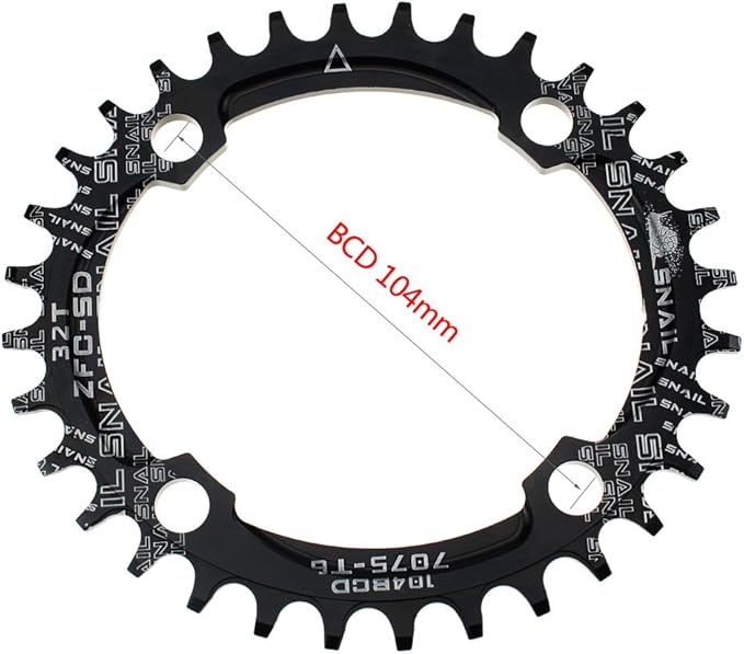CYSKY 104 BCD Chainring 30T to 52T Narrow Wide Chainring with Sprocket Bolts for 1x Set-up Road Bike Mountain Bike BMX MTB Gravel Ebike