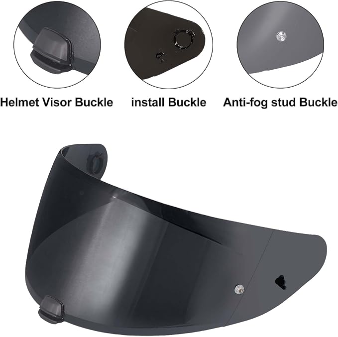 VCOROS I70 Helmet Visor Replacement Face Shield Accessories Compatible With HJ-31 I10(Black)
