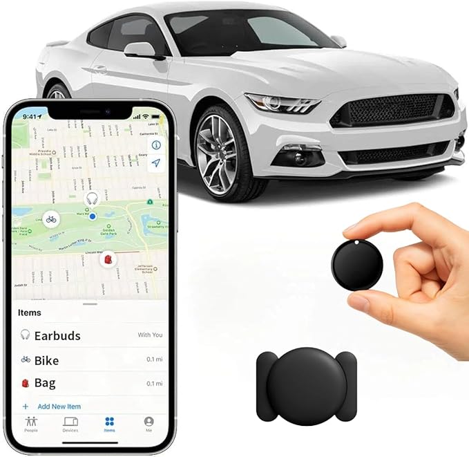GPS Tracker for Vehicles,Magnetic Waterproof Car Tracker, No Monthly fees, Mini Portable GPS Tracker for Cars, Trucks, Motorcycle, Anti-Theft (GPS Tracker Ear for Apple)