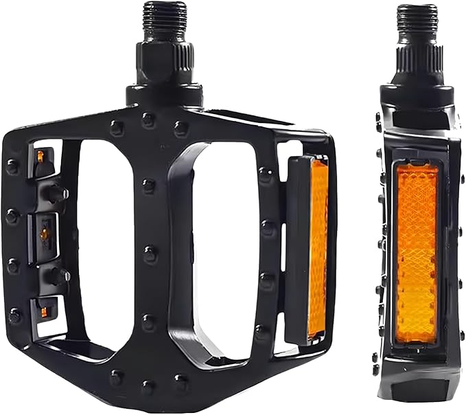 Aluminum Bicycle Pedals, Lightweight Non-Slip, 9/16 Inch, Fits Most Adult Bikes & MTB