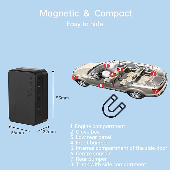 4G Mini GPS Locator Winnes Tracker for Vehicles Real-time Tracking rastreador para coche Magnetic Hidden Device Long Distance Global Positioning for Car Moto Kid Elderly Luggage,Subscription Required