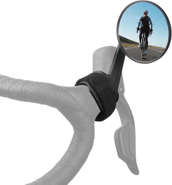 Road Bike Mirror, Cycling rearview mirrors, Wide Angle Convex Adjustable Rotatable Scratch Resistant Shockproof bicycle Mirrors of road Bikes, Mount to road bike brake handle (RIGHT)