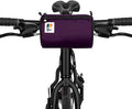 Handlebar Bike Bag – Water-Resistant Hard Shell with Quick-Access Zipper, Side Mesh Pockets, and Spacious Storage – Ideal for Cycling, Commuting, and Adventure Rides (Purple)