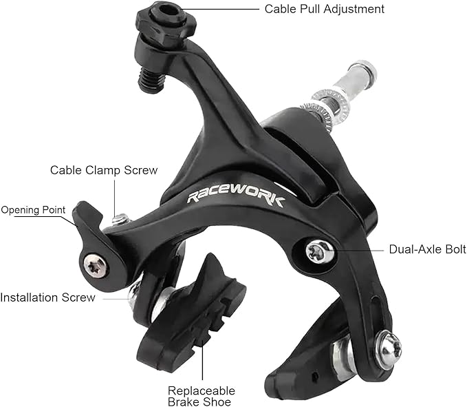 Double Pivot Road Bike Brakes - Aluminum Side Pull Caliper Set for Front and Rear C Shape,Rim Brakes for 700C Tires, Compatible with Standard Bike Brakes Specifications