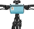 Bike Handlebar Bag – Waxed Canvas Exterior with Quick-Access Waterproof Zipper, Side Mesh Pockets and Spacious Storage – Ideal for Cycling, Commuting and Adventure Rides (Sky Blue)
