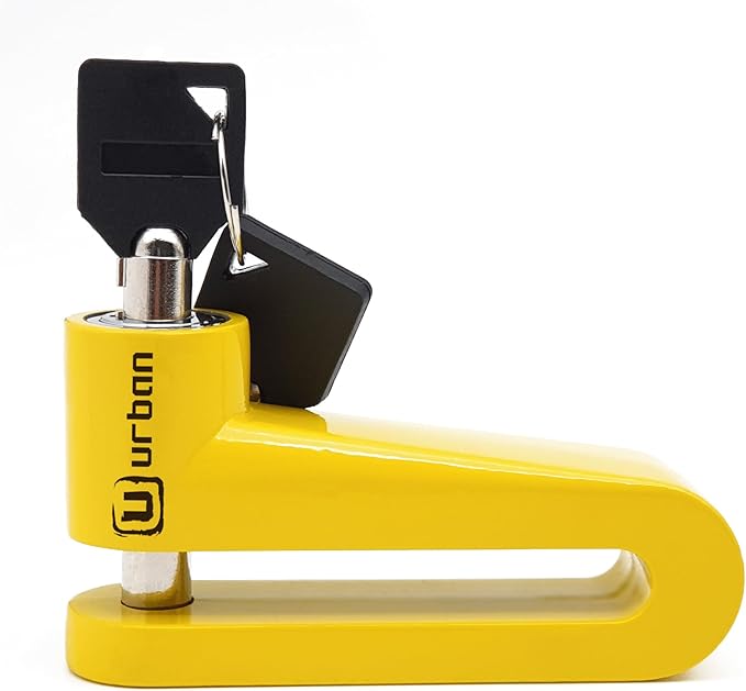 URBAN 922A Motorcycle Disc Lock, ø10mm Safer, More Visible, More Deterrent, Compact and Effective Security for Easy Transport, Anti Theft Wheel Brake Lock for Motorbike Scooter Electric Bike Bicycle