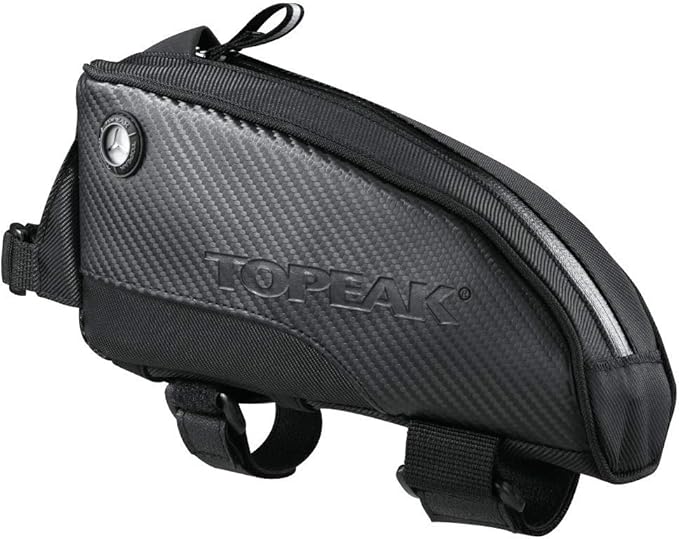 Topeak Fuel Tank Top Tube Bike Bag with Charging Cable Hole, Large – High-Capacity Frame-Mounted Storage for Energy Bars, Tools, and Electronics with Durable Nylon Build & Secure Strap Mount