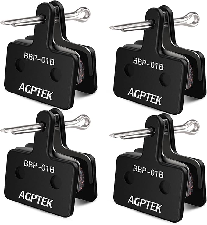 AGPTEK Bike Brake Pads, High-Performance Brake Pads, Disc Brake Pads & Spring (Semi-Metallic&Resin) for Mountain Bike Disc Brakes,Bike Pads Compatible with TRP Tektro Shimano Deore Br