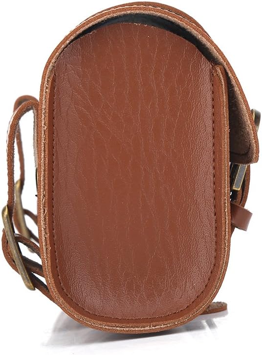 Alomejor Bike Handlebar Bag Retro Style Artificial Leather Bicycle Front Frame Bag Bike Pouch for Cycling Accessory