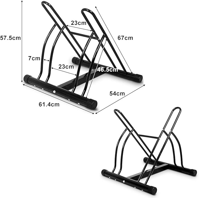 Goplus® Two Bicycle Bike Stand Rack Cycling Rack Floor Storage Organizer
