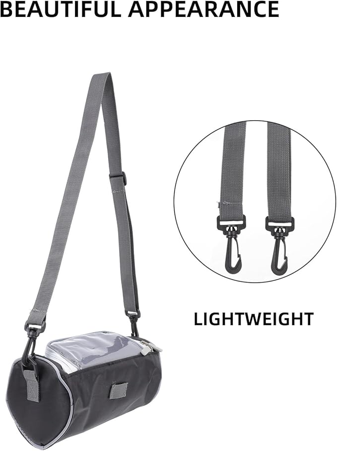 Mikinona Bike Waterproof Handlebar Bag with Tpu Sensitive Window, Cylinder Top Tube Frame Storage Pouch for Outdoor Cycling, Multi-function Satchel for Bike Accessories