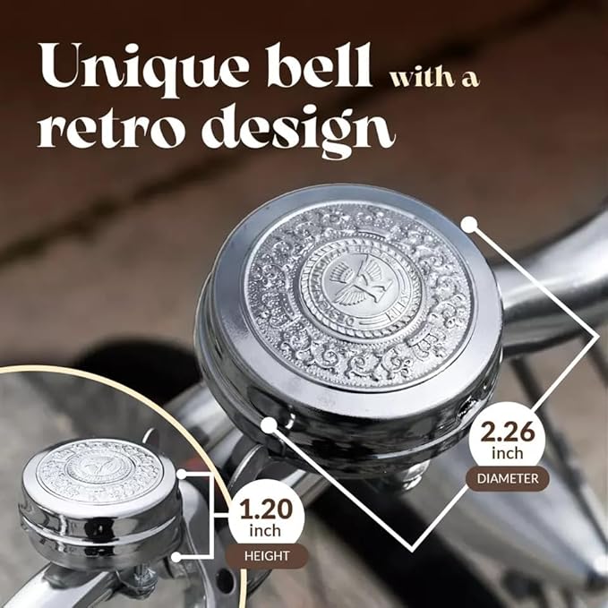 Showa Retro Vintage Classic Bicycle Bell Silver Bike Handlebar Ring Bell LM-025