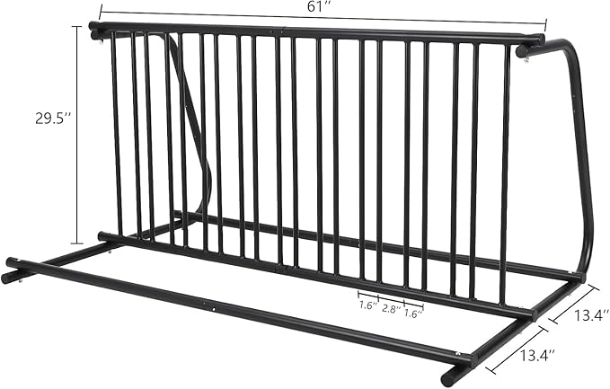 Commercial Double-Sided Bike Rack Stand for 10 Bicycles, Heavy-Duty Powder-Coated Steel Garage & Store Floor Parking Storage, Indoor & Outdoor Use for Schools, Universities