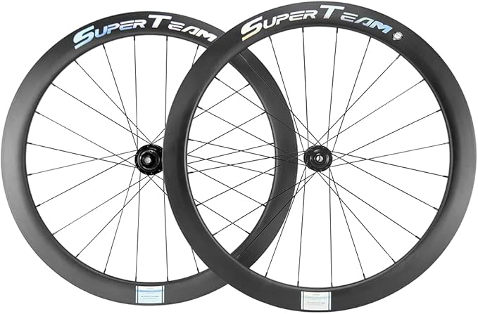 Superteam Carbon Disc Brake Wheelset 700c 50/25mm Paint-Free Wheel Tubeless Road Bike