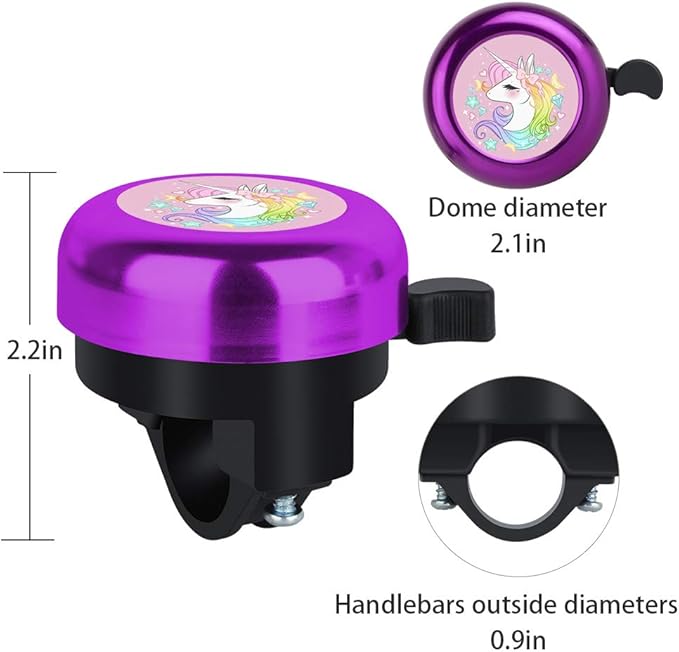 MZELQ Bicycle Bell Cute Clear Sound Adjustable Size Aluminum Bike Accessories Bell Ring for Girls Women Kids Adults