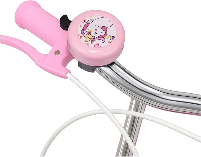 MINI-FACTORY Unicorn Kids Bike Bell and Streamers Set - Loud Clear Ringing Bicycle Bell & Colorful Tassel Ribbons - Easy Attach Accessories for Children’s Bikes, Scooters, and Girls’ Cycle Gifts