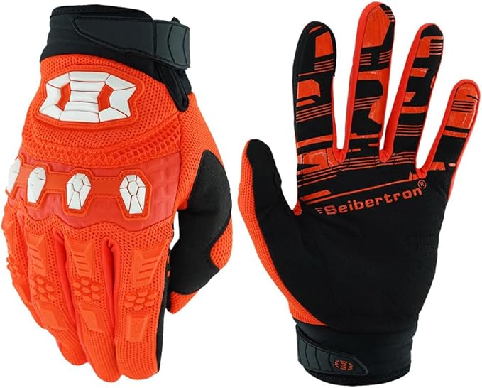 Seibertron Unisex BMX MX ATV MTB Racing Mountain Bike Bicycle Cycling Off-Road/Dirt Bike Gloves Road Racing Motorcycle Motocross Sports Gloves Touch Recognition Full Finger Glove
