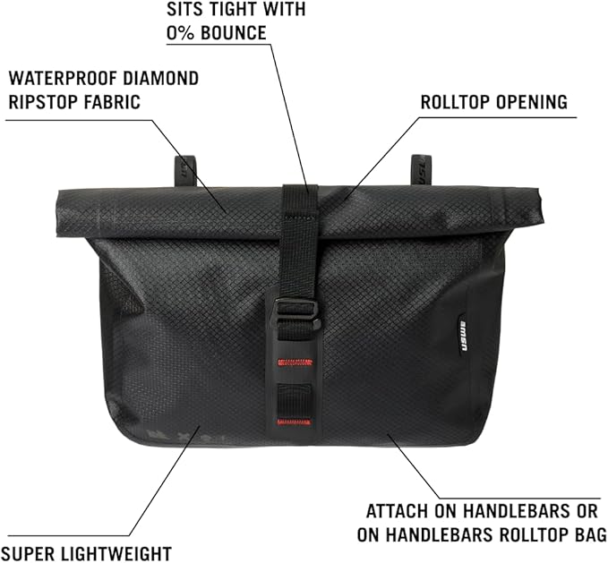 USWE Handlebar Bag for bicycles, Waterproof Bicycle Front Bag Frame Storage Bag Pouch Mountain Road Bikes for Racing, MTB, E-MTB or Gravel, Cycling Accessories Bikepacking bags, 3.5L Capacity