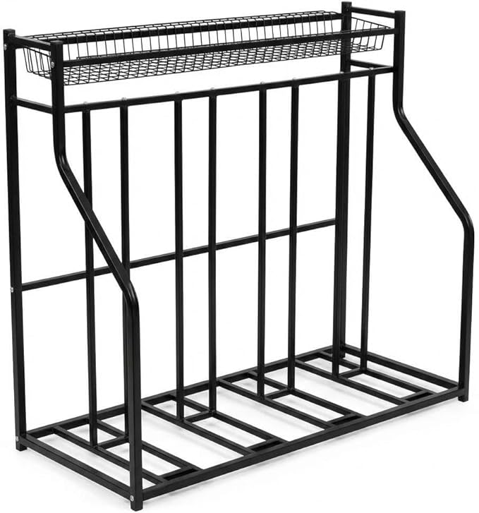 Sporting Gear Storage Rack, 4-Bike Stand, Garage Bicycle Organizer, Indoor Floor Bike Rack Storage Station