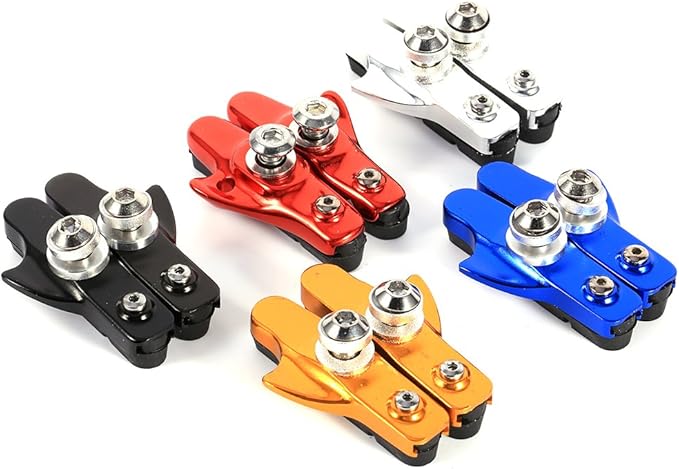 Tbest Road Brake Pad Blocks MTB BMX Mountain Bike V Brake Pads Brake Blocks 2pcs Aluminium Alloy Road Brake Shoes Drawer Style Brake Pads for Mountain Bike Cycling