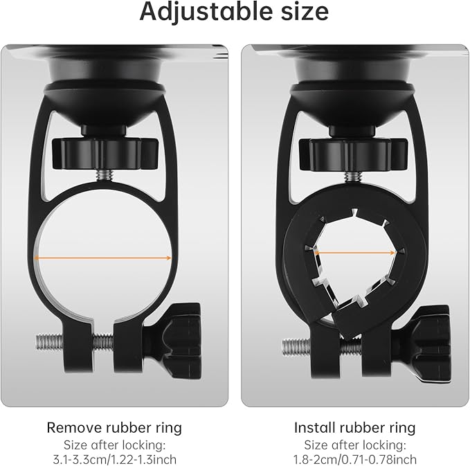 Bike Phone Mount Holder Motorcycle Handlebar Phone Mount Clamp One Hand Operation ATV Scooter Phone Clip for iPhone 12/11 Pro Max/X/XS, Galaxy S10 and 4.7"- 6.8" Cellphone