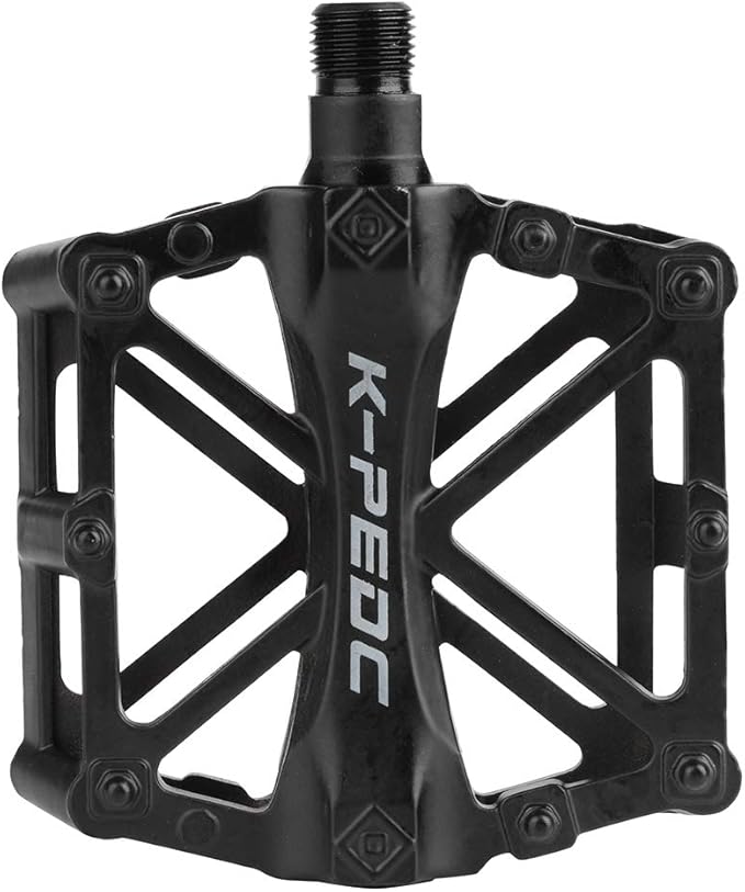 Aluminium CNC Bike Pedals 9/16", Lightweight Mountain Road Bike Pedal with 16 Anti-Skid Pins Bicycle Pedals for MTB BMX