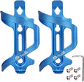 Chooee Bike Water Bottle Holder Aluminum, Bicycle Water Bottle Cage for Road Bikes Mountain Bikes Blue 2-Pack