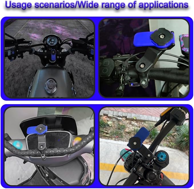 Motorcycle Phone Mount, Motorcycle Handlebar Mount,Bike Phone Holder for Bicycle,Smartphones Holder Strong Material 360° Rotating, Suitable for Motorcycles and Bicycles（Blue）