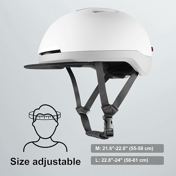 Urban-Smart Bike Helmet for Adult - Front & Rear LED Lights | Turn Signals Remote Control | Brake Warning Light | Removable Visor | Men Women Commuter Bicycle Helmet for E-Bike & Cycling