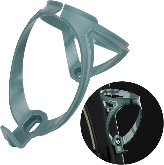 Bicycle Water Bottle Holder Cage Carbon Fiber Streamlined Design Stable Mounting for Road Mountain Bikes Outdoor Cycling (Light Pine Green)