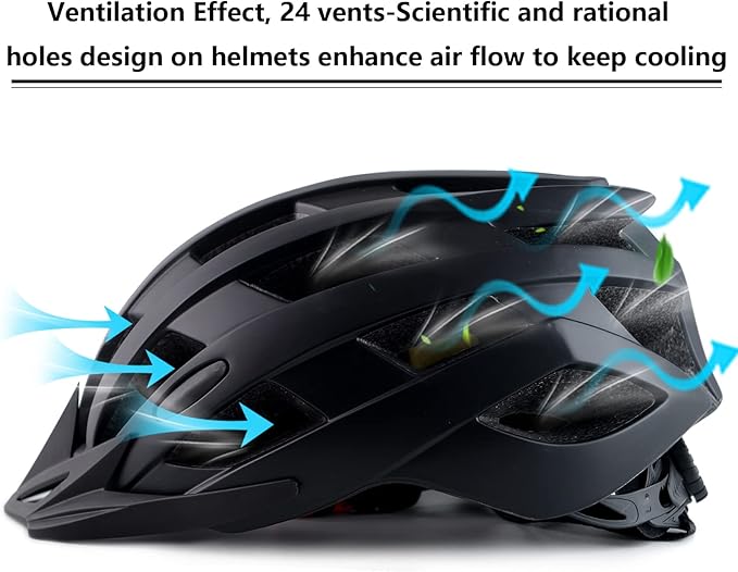 Adult Bike Helmets, Adjustable Mens Womens Bicycle Helmet, Lightweight Road Mountain Cycling Safety Sports Helmets with Detachable Visor