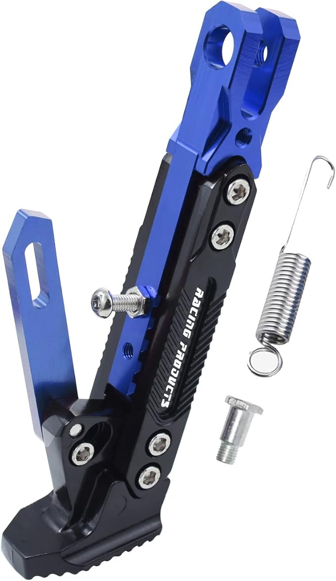 Universal Motorcycle Kickstand Adjustable Foot Side Support Parking Kickstand for Electric Motorbike Parking Foot Side Support Stand (Blue)