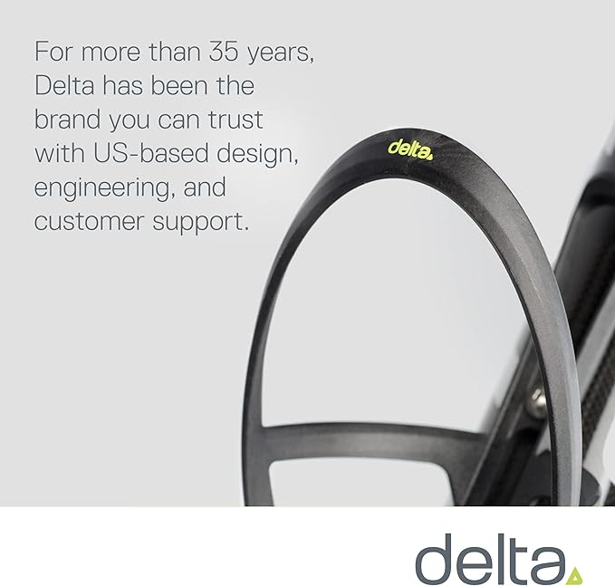 Lightweight Bike Water Bottle Holder by Delta Cycle - Bottle Cage Holder Mount - Compatible with Any Standard Water Bottle - Easy Installation Quickly Mounts to Any Bike