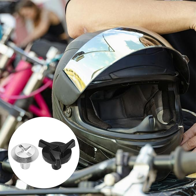 -road Helmet Screws Set 14pcs Black Plastic Silver Metal Replacement Screws for Motorcycle Dirt Bike and Bicycle Helmets Visor Accessories Compatible and Visor Adjustment