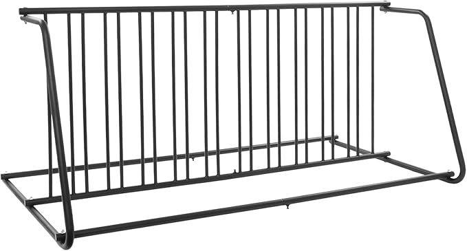 11 Slots Floor Bike Rack Stand, Dual Sided Bicycle Storage Stand with Multiple Adaptive Parking Slots and Complete Accessories, Commercial Tactile-Safe Floor Bike Rack Stand (Black)