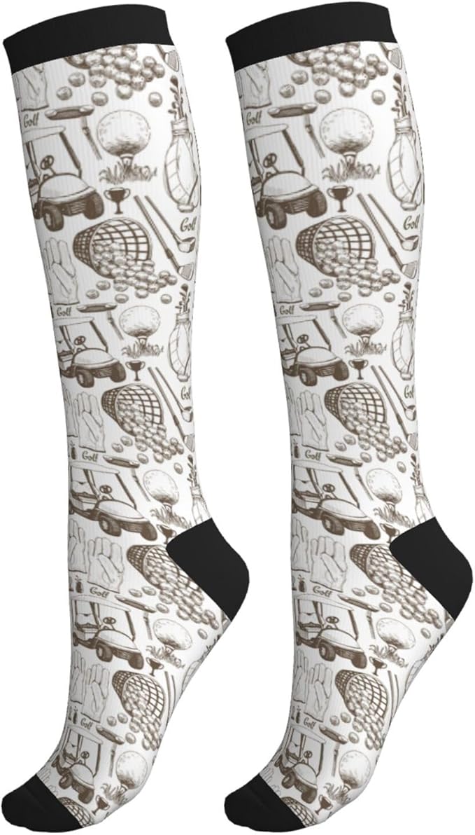 bassyil Compression Socks for Women & Men Circulation 15-20 mmHg Knee High Best Support for Nurses Travel Running Athletic