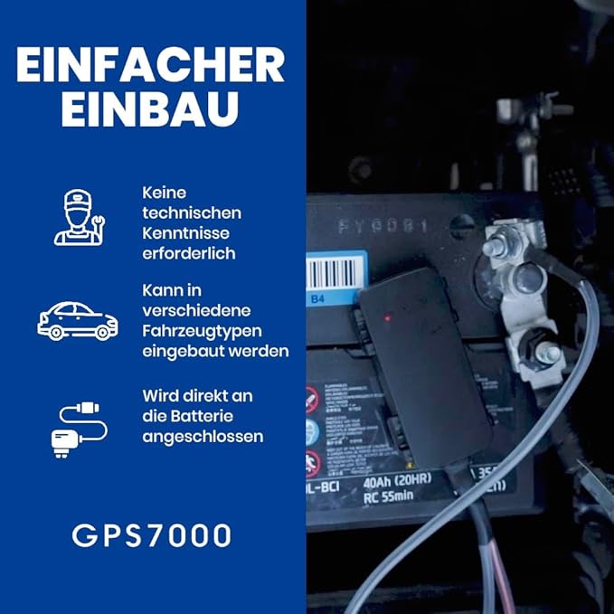 GPS7000 Hidden Vehicle GPS Tracker for Vehicles | 6 Months Service Included | 4G Car GPS Tracker Device | Easy Self-Installation | Real-Time Vehicle Tracking | Optional Renewal, No Mandatory Fees