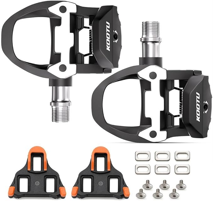 KOOTU KEO Bike Pedals 9/16" Universal Road Bike Pedals Bicycle Platform Pedals Clipless Pedals Suitable for Road Bike Spin Bike MTB Indoor Bike