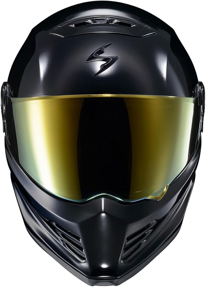 ScorpionEXO Covert FX Full Face Adult Motorcycle Helmet Street Fighter Style - Bluetooth Ready Speaker Pockets DOT ECE The Litas (Gloss Black - 2X-Large)