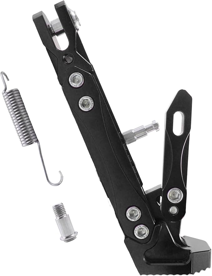 Universal CNC Aluminum Alloy High Quality Motorcycle Adjustable Kickstand Accessories Motor Scooter Modified Tripod Holder Kickstand Foot Side Support Stand Motor Motorbike Dit Pit Bike