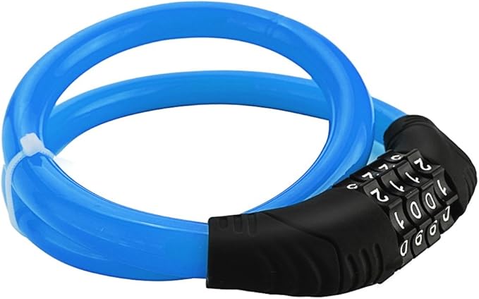 Sanwo Security Bike Lock 4 Digit Resettable Combination Cable Lock for Bicycle, 2 Feet x 1/2 Inch