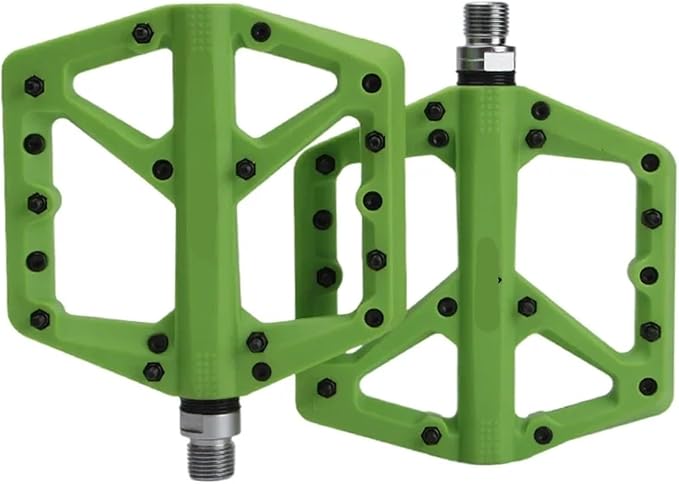 Bicycle Pedals Nylon Footrest Flat Mountain Bike Paddle Grip Pedalen Bearings Footboards Cycling Foot Hold(Green)